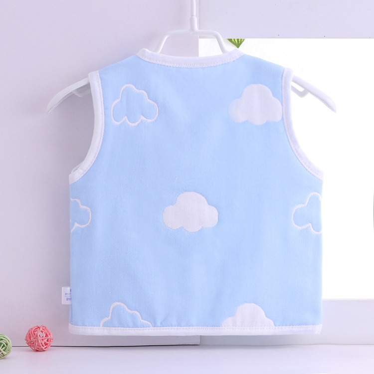 Bé vest bé cotton 6 lớp gạc vest sơ sinh vest gạc vest nam giới và phụ nữ mặc vest