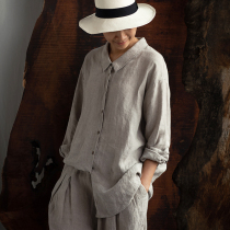 No good to see the city original design shirt women loose long sleeves wear wild primary color rain dew hemp