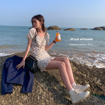 Minimal sea bubble with sleevy sleeveless dress and dress lady new cashew short sleeve square collar short skirt