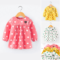 Cute Female Baby Spring Loaded Round Point Long Sleeve T-shirt New Girl Mid-Length Blouses Little Girl Doll Clothing