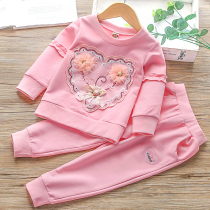 Baby Two sets of spring dress new boy girl long sleeve sweatshirt long pants two sets kid casual child suit