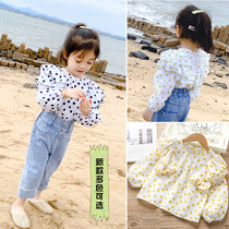 Girl Doll Clothing Spring Dress New Woman Baby Sweet lotus leaf side blouses Children long sleeves Round Point Hooded Sweatshirt