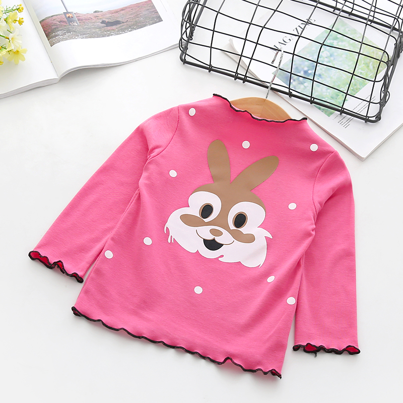 Sleeve Sientop dài cô gái mùa xuân ăn mặc 2019 mới áo thun Cute baby Cartoon Rabbit In Biên tập cho trẻ em