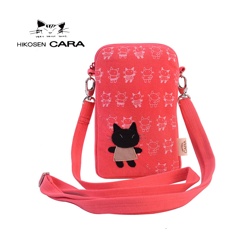 Carla Cat Little Black Cat Original Handmade Cute Single-Layer Apple XS Mobile Phone Bag Handbag