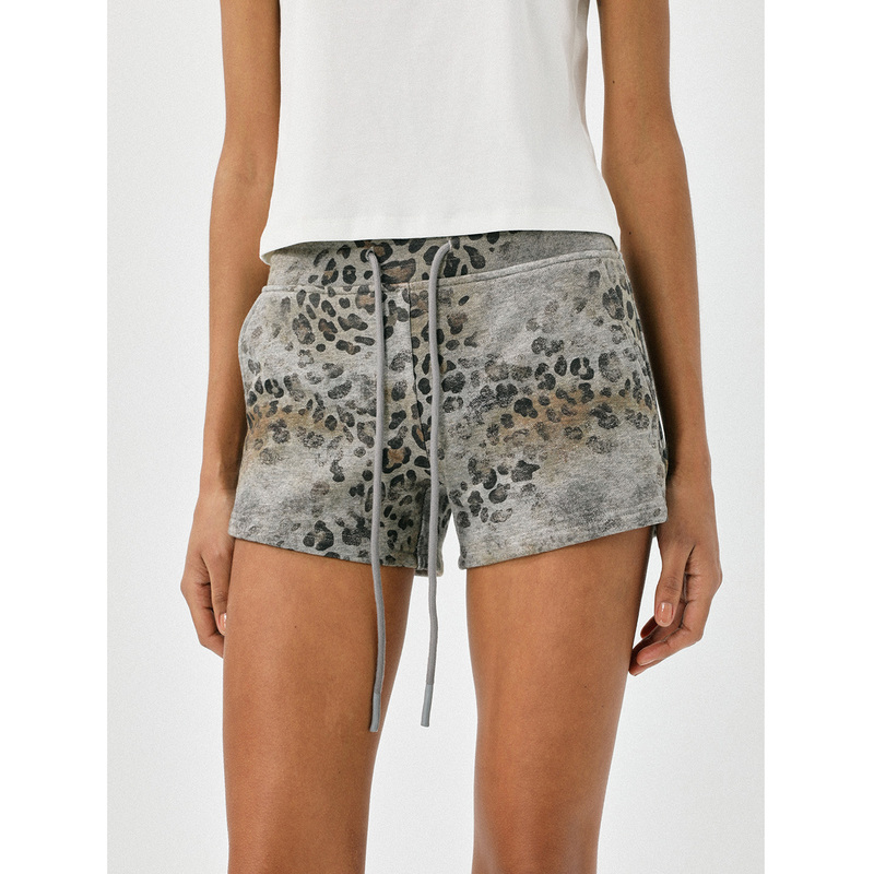 Command N Gradient Distressed Leopard Print Mid-Waist Casual Sweatpants Shorts Command N Gradient Distressed Leopard Print Mid-Waist Casual Sweatpants Shorts