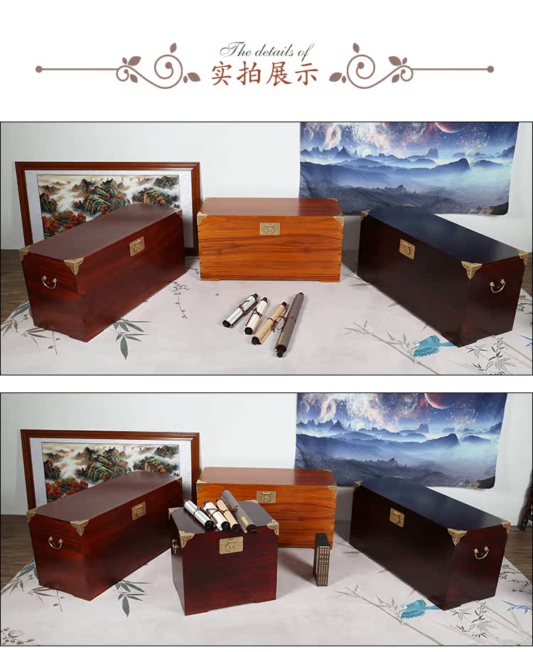 Hộp gỗ kích thước tùy chỉnh cấu trúc dovetail mịn đồng bọc lại hộp hồi môn hộp lưu trữ nhà máy bán hàng trực tiếp - Cái hộp thùng gỗ