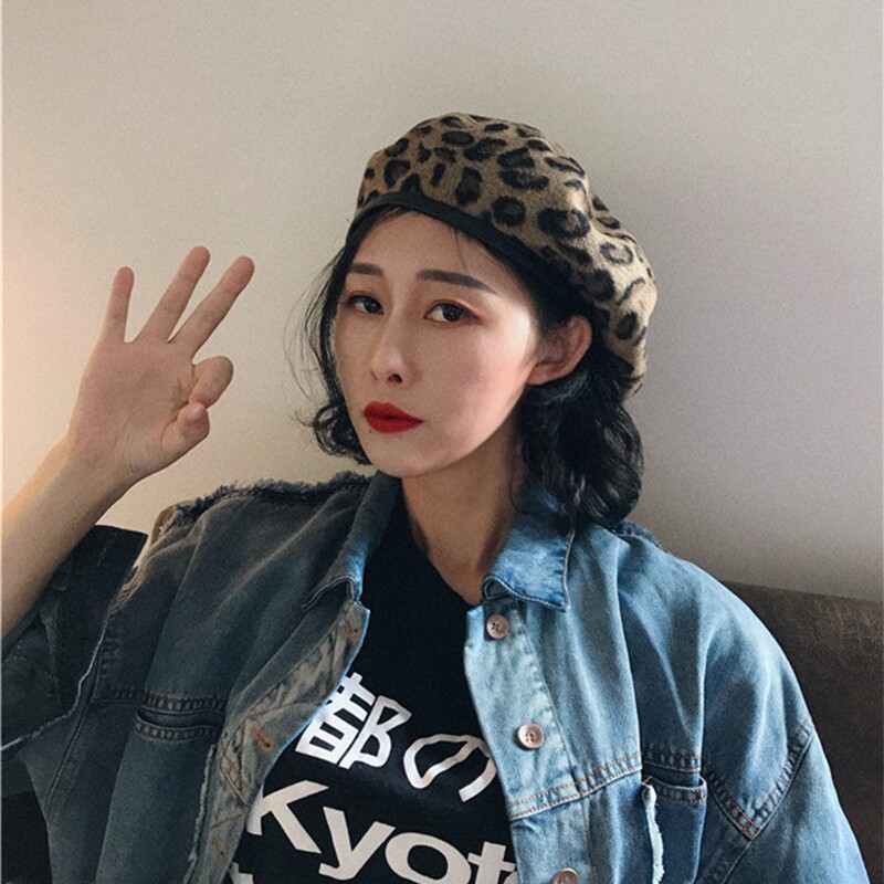 Korean retro BAO WEN beret female autumn and winter wild Hong Kong style personality painter hat simple casual tide bud hat