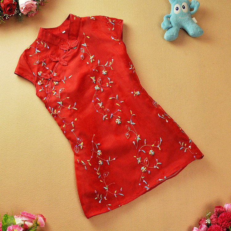 Tang Cheongsam cô gái trẻ ăn mặc công chúa ăn mặc bé sinh nhật đêm ăn mặc 2020 mới mùa hè ăn mặc bông