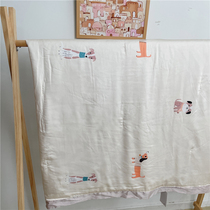 Children Cartoon 60 Heather Summer Cool Summer Silk Slip Cool Sensation Digital Printed Ice Silk Single Pooch Air Conditioning