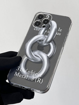 Original silver plated 3D metal feel applicable Apple iphone13promax mobile phone shell 12 transparent soft shell 11