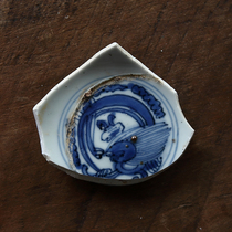 Late Ming Dynasty Jiajing Wanli period dragon pattern pattern blue and white bowl bottom porcelain specimen Ming and Qing ancient porcelain fragments old porcelain fragments