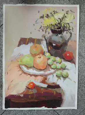 Still life color hand-painted gouache still life painting art decoration painting 4 open watercolor gouache still life art