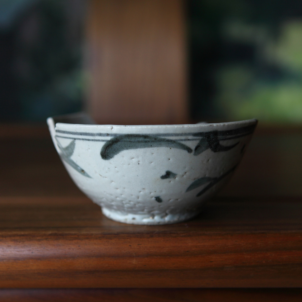 大清雍正年製 金彩花鳥紋蓋茶碗 共箱（金繕直しあり）