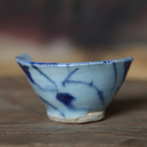 Qing Dynasty blue and white bowl fragments old porcelain fragments ancient porcelain fragment specimens gold repair fragments broken old porcelain