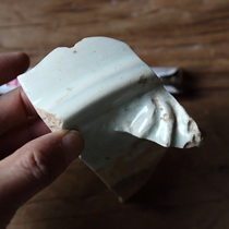 Ming Dynasty Yongle official kiln green and white glaze three-legged large incense burner fragments porcelain specimen samples Ming and Qing old porcelain pieces