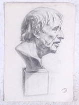 Sketch plaster head figure Seneca sketch pirate plaster sketch job 4 open K sketch sketch work fan painting