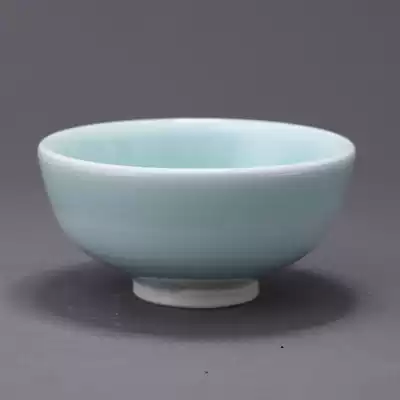 Ceramic bowl shadow celadon porcelain bowl Tea bowl Rice bowl Ceramic pottery works Small rice bowl handmade blank pottery