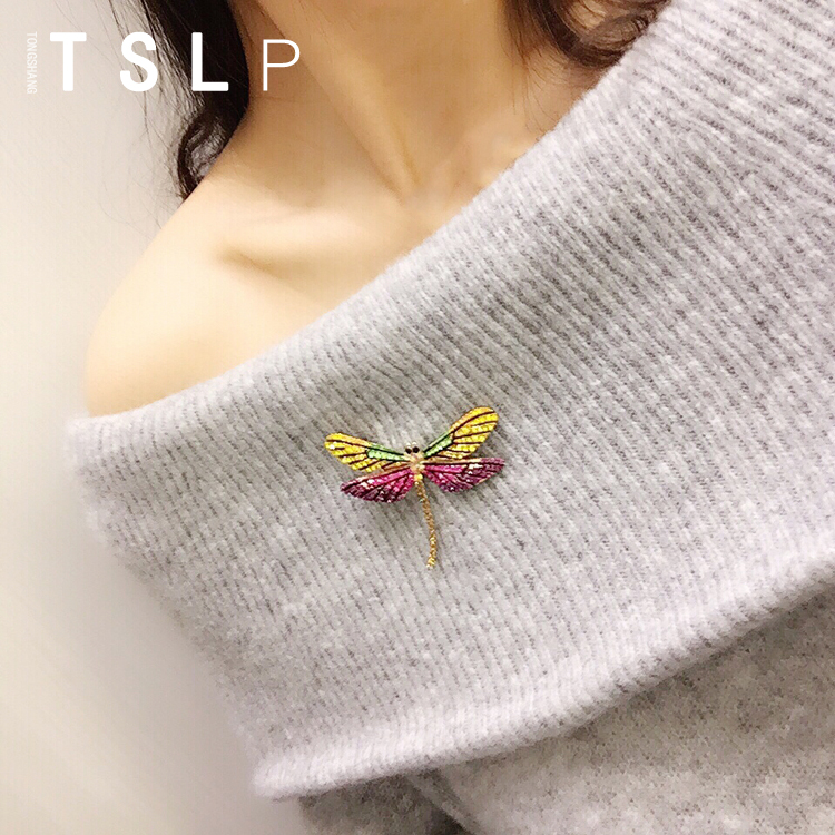 Trâm phụ nữ Áo len cardigan Áo khoác lớn Pin Khóa Hàn Quốc Luxury Crystal zircon Đồng Trâm Nữ Corsage Wild cài áo nữ sang trọng