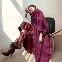 Flame Queen imported purple standard velvet mink whole mink fur coat women long loose size fur coat