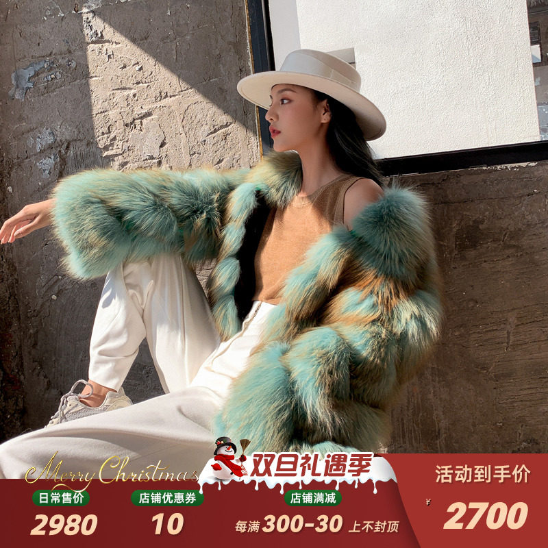 Flame Queen 2022 New Imported Fox Fur Whole Fur Coat Female Fur Integrated Young Short Fur Coat
