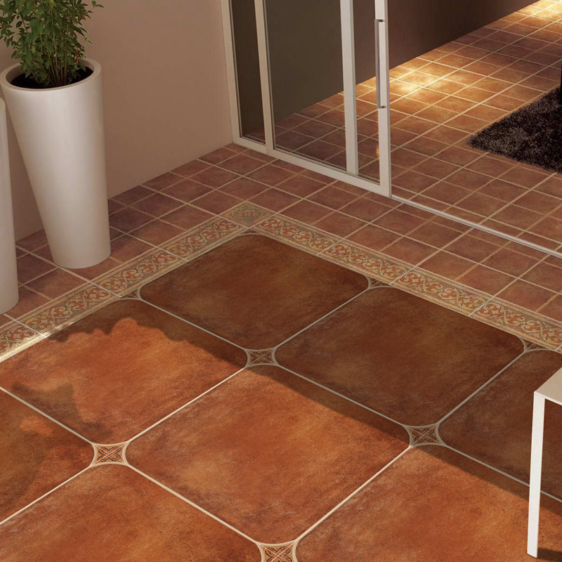 Eurostyle Living Room Bedroom Dining Room Floor Tiles Non-slip American Fields Garden Furnishing Ground Floor Brick Bring Own Corner Flower Retro Green Tile