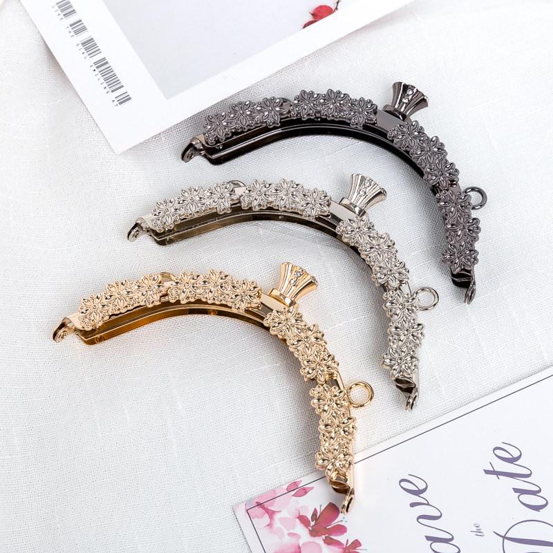 Tang Tutu 13cm semicircle light gold and silver gun color perfume bottle head flower piece no hole screw handle mouth gold delivery drawing