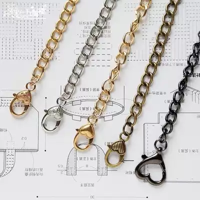 120cm crossbody chain girl bag strap 7mm metal grinding chain shoulder strap accessory strap
