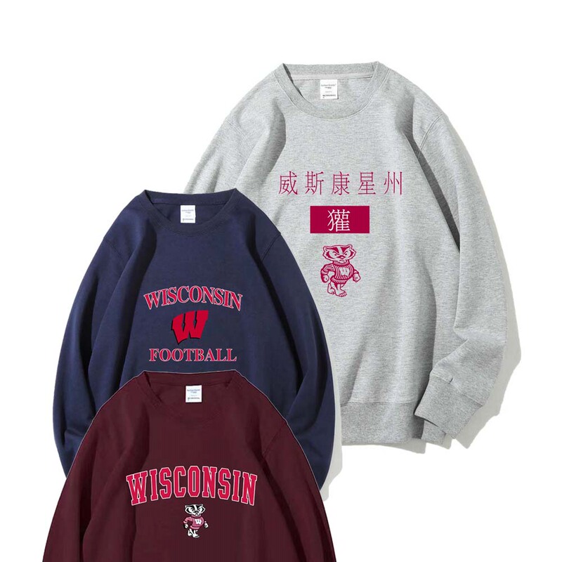 Madison University of Wisconsin-Madison Sweatshirt Uw Souvenir Merchandise Pullover Cultural and Creative Crew Neck Madison University of Wisconsin-Madison Sweatshirt Uw Souvenir Merchandise Pullover Cultural and Creative Crew Neck