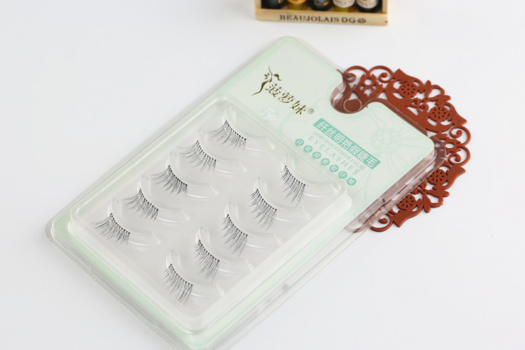 Dứa dài và ngắn trong suốt thân nửa mắt nửa lông mi giả MF012 Trang điểm nude tự nhiên lông mi giả mi giả gân trong tự nhiên