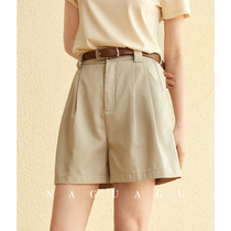 Pumpkin Valley magazine shorts ~ pants for women summer new lyocell high waist slimming leg length short casual trousers