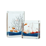 Золотая рыба танк гостиная маленькая квадратная интегральная стакан творческий творческий настольный настольный настольный настольный компьютер.