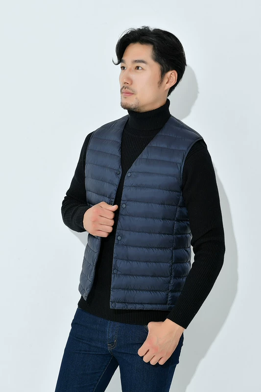 Không có cổ áo mỏng xuống vest vest nam và nữ ngắn vài mẫu siêu nhẹ siêu mỏng mặc quần áo trung niên