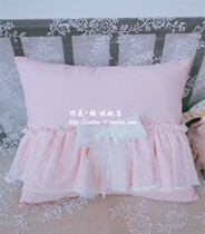 Solid color bow pillow pastoral bedside bedroom ruffled pillow girl heart princess room sofa pillow
