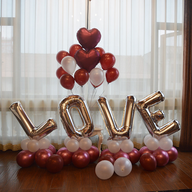 LOVE Wedding decoration Wedding proposal room Balloon decoration Birthday party photo Tanabata shop activity window