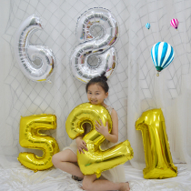 32 inch 0-9 gold silver number balloon age balloon color baby birthday party aluminum film decoration