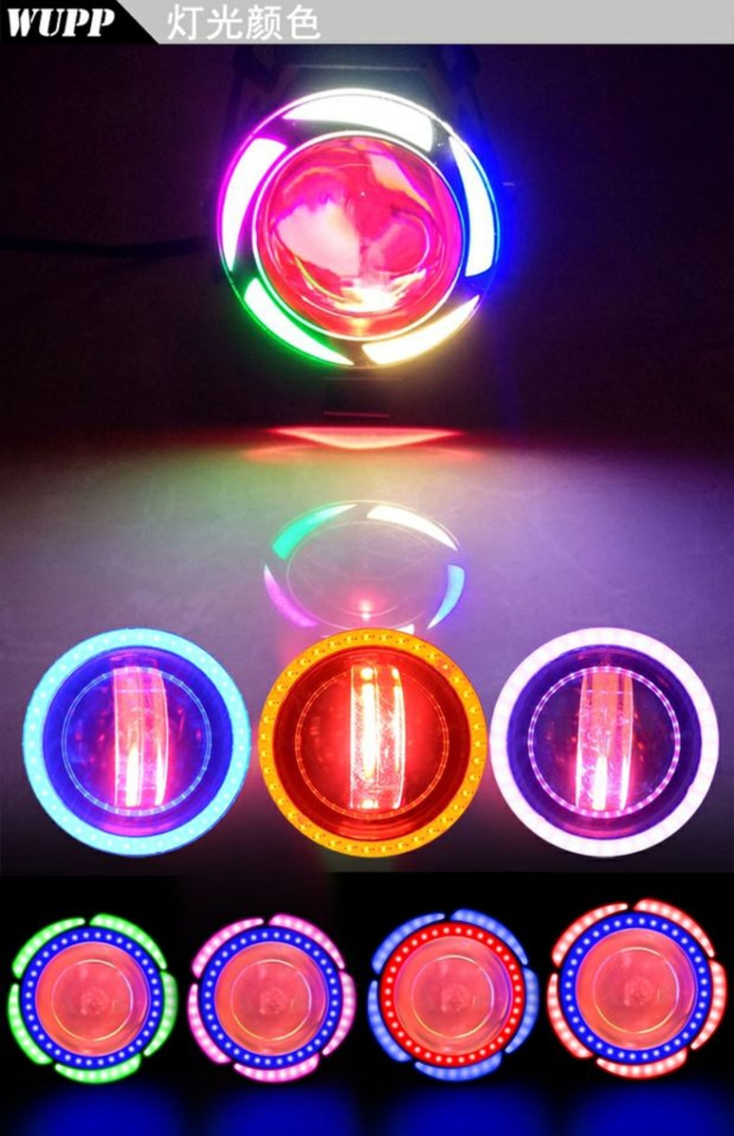 Xe máy điện chỉnh sửa đèn led ngoài đèn pha 12V đèn pha siêu sáng nhấp nháy đèn laser phụ kiện - Đèn xe máy bóng đèn pha xe máy air blade