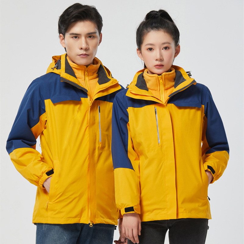 Submachine clothes Custom Inlogo embroidered character men and women outdoor three-in-one removable plus suede thickened autumn winter pressed rubber jacket