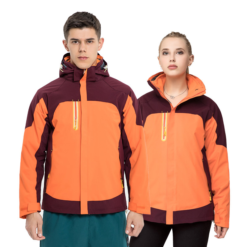 Jacket work clothes custom printed logo male and female plus velvet three-in-one detachable waterproof and windproof outdoor mountaineering suit