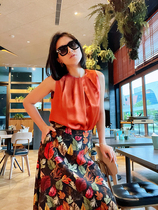 Gu Hopes Life @ Tontang 2004 Temperament Half Body Long Dress Print Medium Long weight lbs True silk Broken Flowers Holiday Dresses