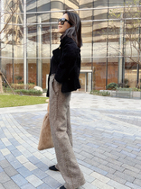 Wool blend trousers womens explosive beauty temperament 2021 autumn and winter New soup 2004 fashion slim straight casual pants