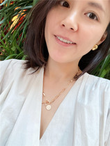 Love love @ soup 2004 high-end jewelry thick Y type 18K pure gold necklace adjustable one-character hanging chain