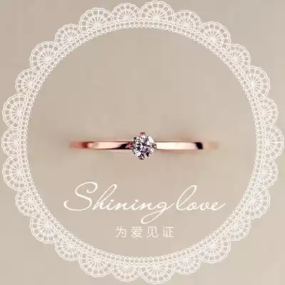 Small Z excellent product engagement ring female plated 18K rose gold titanium jewelry diamond ring wedding ring gift naked Diamond joint ring