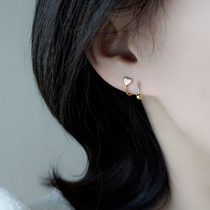 Screw fastener anti-drop earrings Double Layer Love S925 Sterling Silver Earrings Female Star Rotating Earrings Premium Sense Stud Earrings