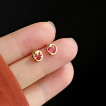 s925 pure silver needle asymmetrical ab with small earring earrings earrings earrings woman 2021 new wave 14k Golden Christmas