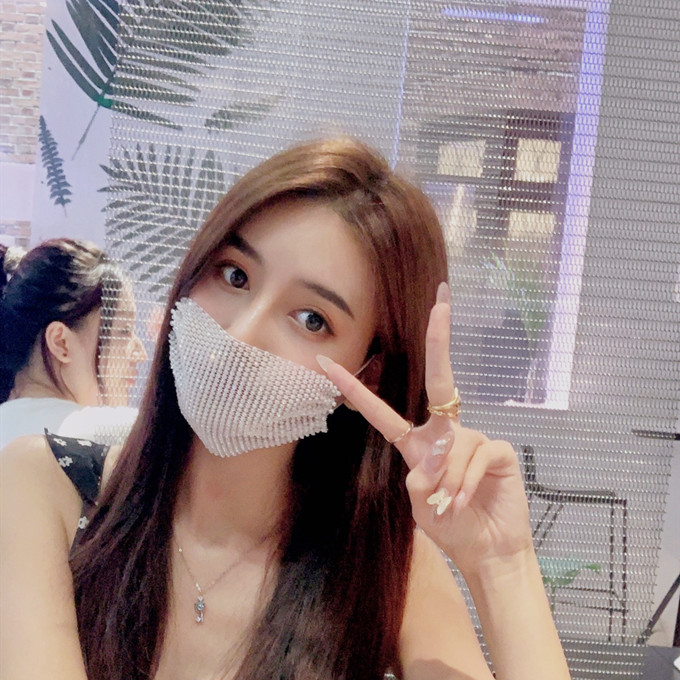 Water Drill Mask Mesh Red Stars Same Shivering Personality Sunscreen Summer Thin breathable Black Fashion Goddess Lace
