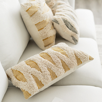 Linen Pillow Cover Nordic Style Ins Living Room Hug Pillow Light Lavish Modern Minimu Flow Susofa Waist Pillow Pillowcase