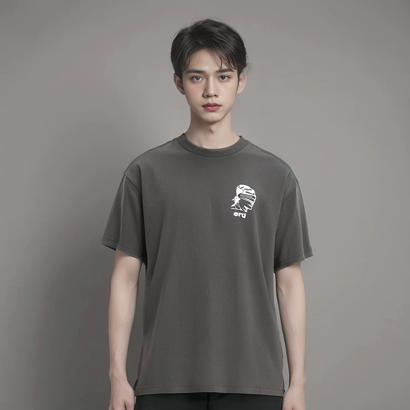 [【英国限定】 ERD 忧郁的富二代抽象人物裂纹印花圆领短袖T-shirt]