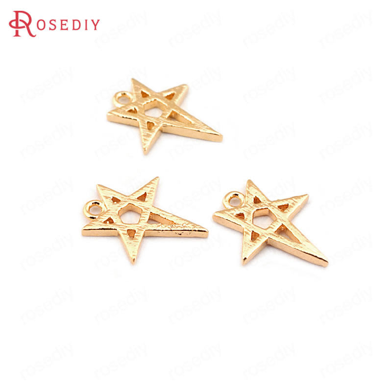 Diy Ornament Bronze Plated Real Gold Necklace Handmade Earrings Hair Earrings Accessories Star Pendant Pendant 33545