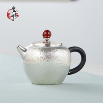 Pure silver bubble teapot home with a hand workout silver jug Japanese style creative burning kettle 999 pure silver cooking teapot silver pot