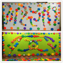  Childrens rotating gear building block wall Kindergarten early education center Puzzle insertion puzzle wall area corner construction toy